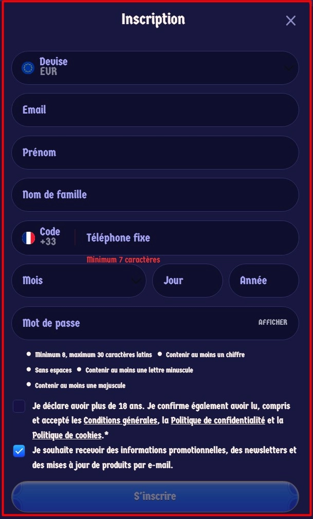 Inscription et Vérification